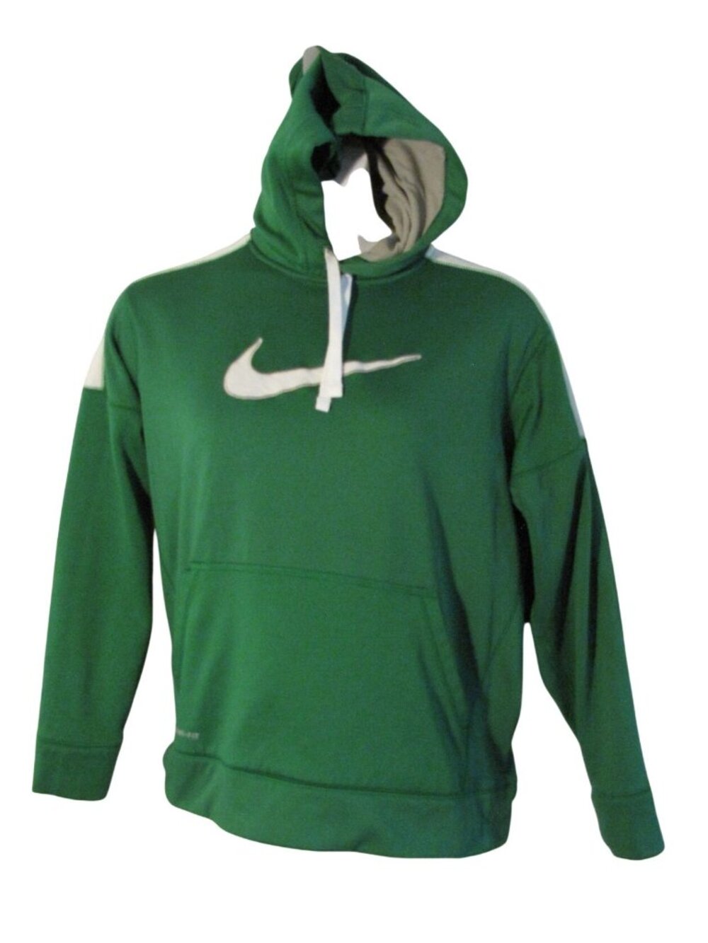 Nike Therma Fit L Green White Hoodie Sweatshirt Womens
